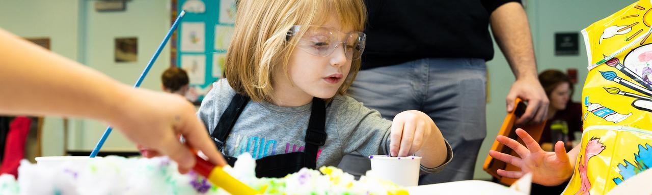 Kids learning at the Child Enrichment Center at GVSU